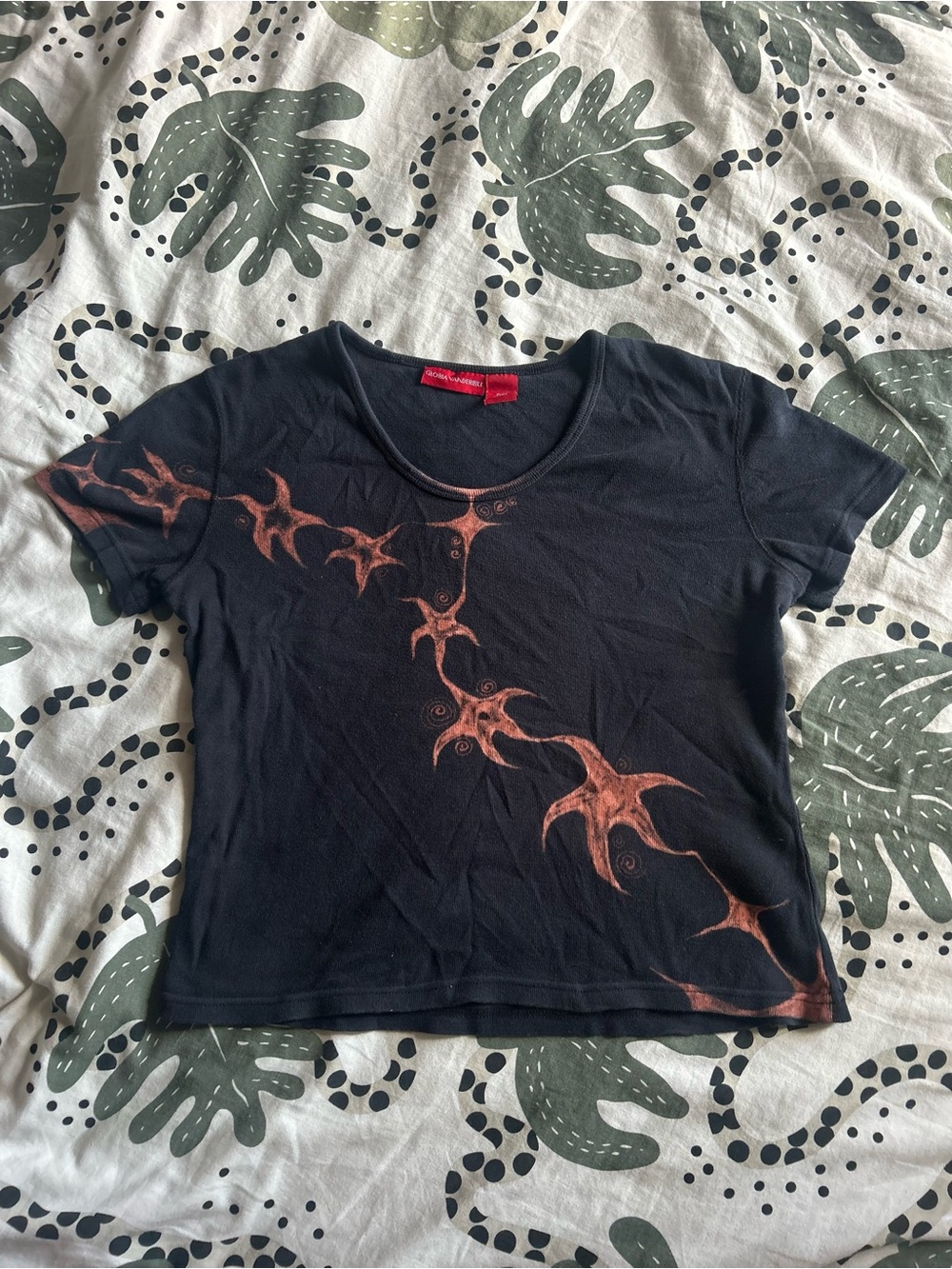 Artist Made Design - Hand Bleached Black Cotton Short Sleeve Tee